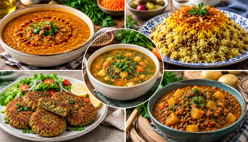عدس به جای گوشت در غذاها