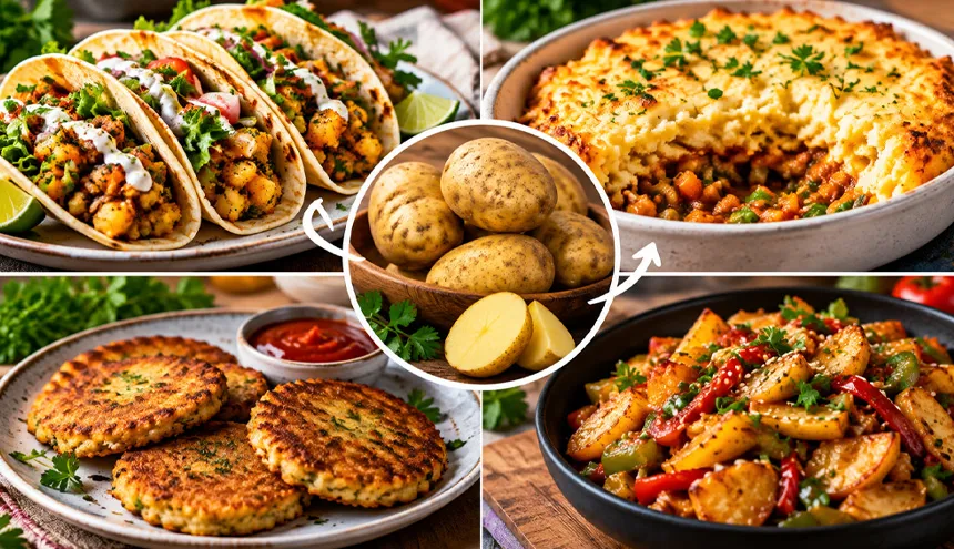 سیب زمینی به جای گوشت در غذا ها