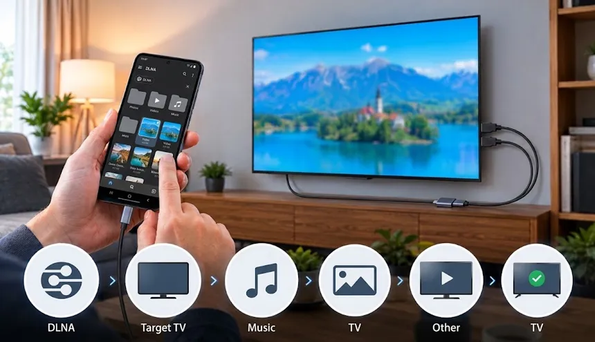 پخش فایل های گوشی روی تلویزیون با DLNA