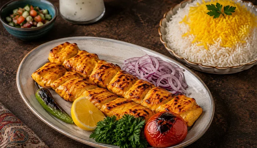 جوجه کباب با برنج