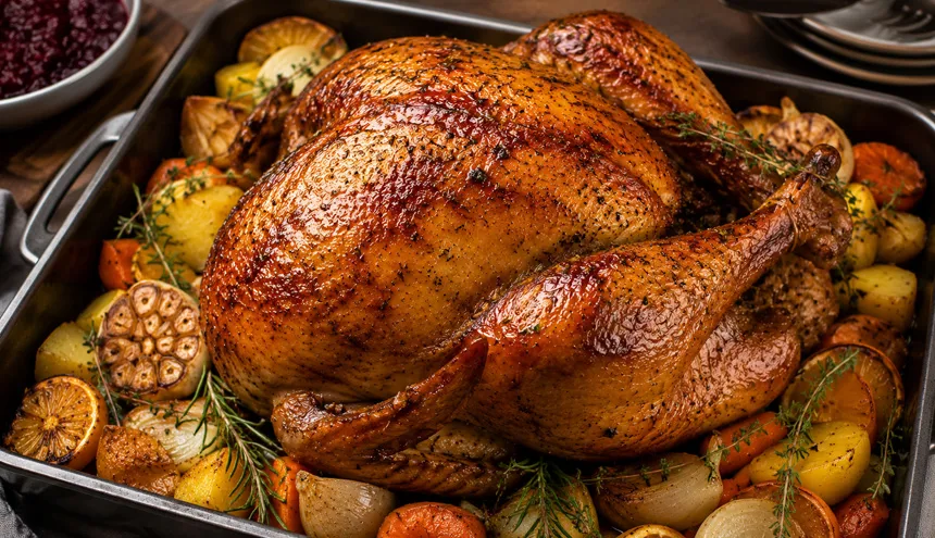 طرز پخت بوقلمون بریان در فر