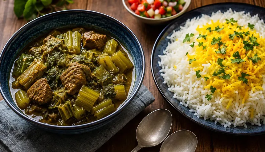 خورش کرفس با برنج