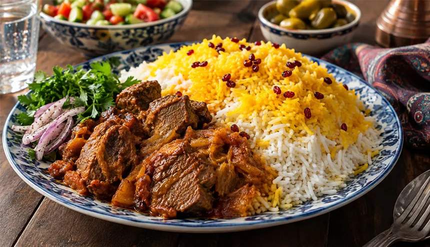 شام گوشتی با برنج شام گوشتی با برنج
