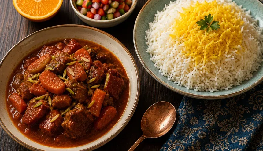 خورش هویج با برنج