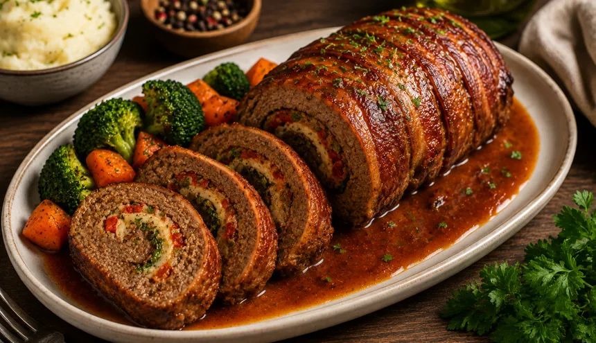 رولت گوشت چرخ کرده