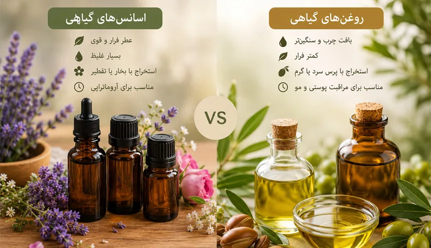 اسانس  ها و روغن  های گیاهی چه تفاوتی دارند؟
