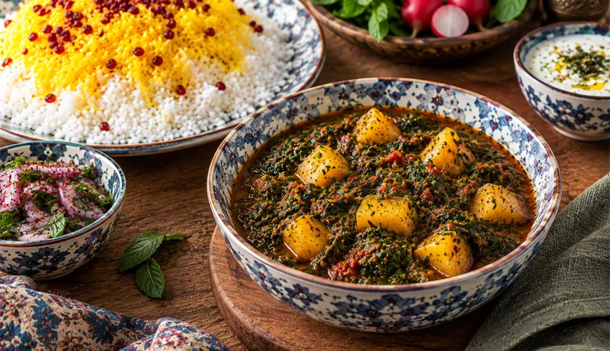  خورش آلو اسفناج