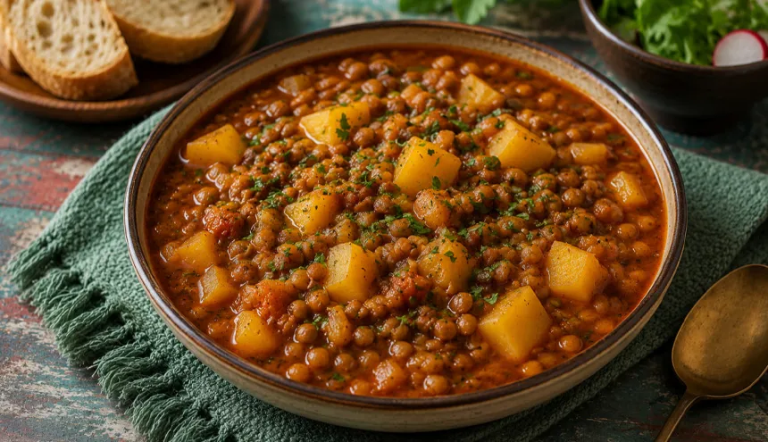 خوراک عدس و سیب زمینی،ترکیب اقتصادی و سیر کننده