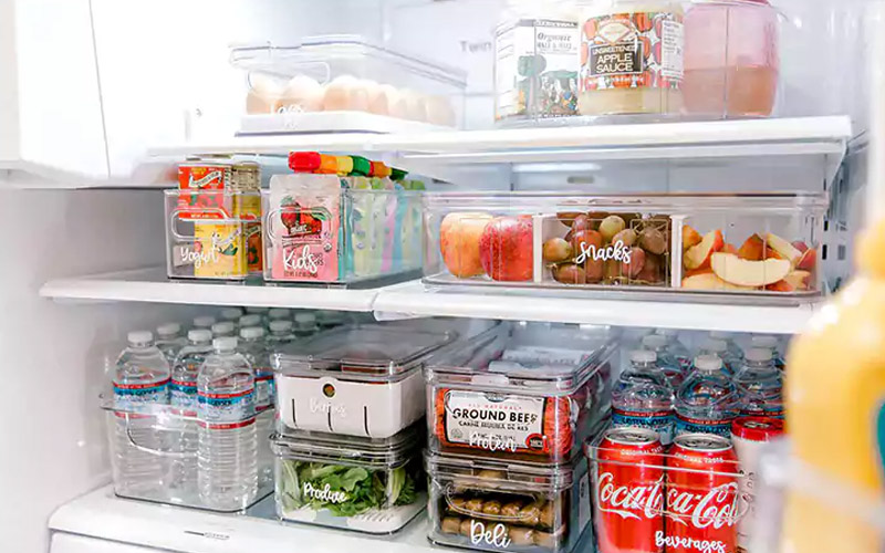 چیدن ظروف در یخچال