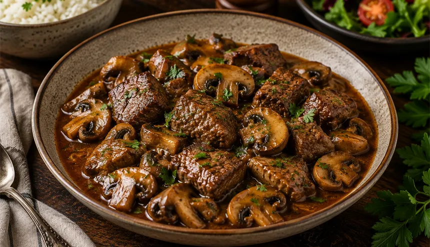 خوراک گوشت و قارچ
