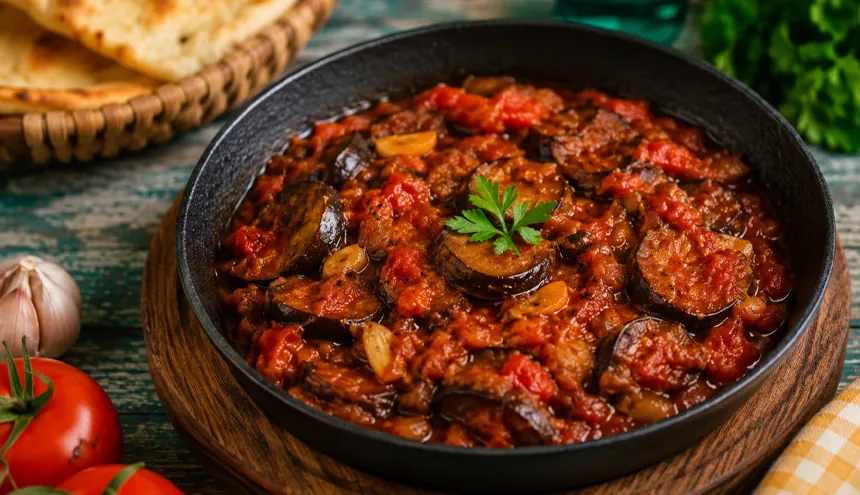 خوراک بادمجان و گوجه، شام ساده با طعم خانگی