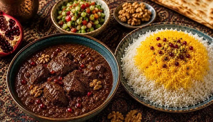 خورش فسنجان با برنج