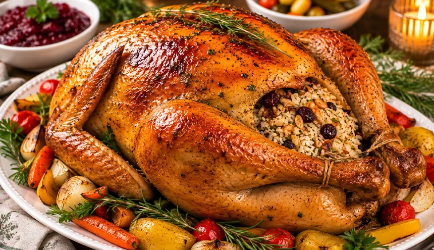 طرز تهیه بوقلمون شکم پر